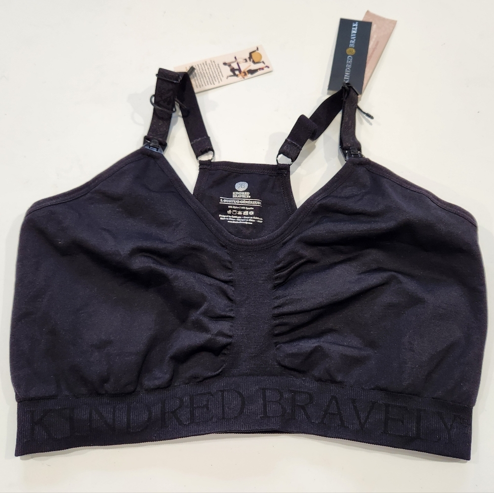 Kindred Bravely Sublime Sports Pumping Nursing Bra Black LG Busty New Cup EFGHI